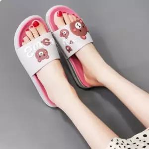여성용 쿠션감 캐릭터 디자인 실내 샌들 슬리퍼 어린이날 곰 사무실슬리퍼 여름슬리퍼