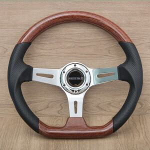 JDM 14인치 우드 스타일 D형 스티어링 휠  클래식 스포츠