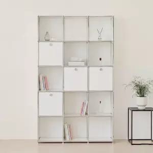 포스트모던 발렌 3X5 미드센츄리 모듈 책장 1200 5단 C3 (4도어)