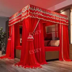 공주풍 방풍 유럽풍 모기장 바람막이 암막 레이스 천막 침대