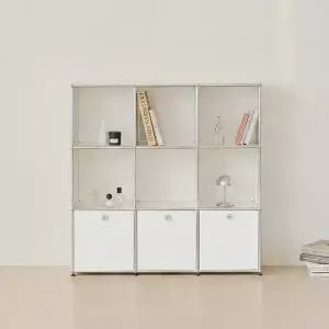 [포스트모던] 발렌 3X3 미드센츄리 파티션 책장 1200 3단 C3 (3도어)