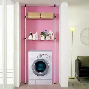 베란다벽선반 기둥 수납 견고한 천장파이프 세탁기선반
