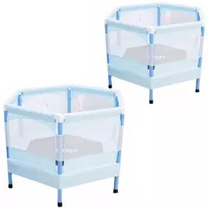 특 실내놀이기구 코지 토이원 육각형 트램폴린 아쿠아 그레이 2EA 어린이 유아 토이원 방방이 정육각 실내놀이기구 안전망 트램펄린