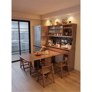 식탁형 수납장 전자렌지 식탁 1 접이식 옆장식탁 다이 6M 월넛 수납