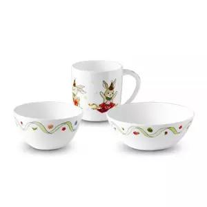 한국도자기 어린이 식기세트 국 밥 그릇 마이스프링 1인 반상기 3p MNA