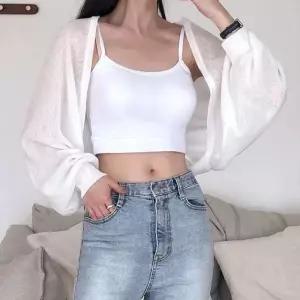 여성 봄 여름 시스루 크롭 볼레로 가디건 VC0016S 빅사이즈 루즈핏