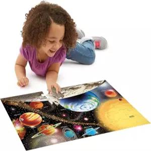 태양계 48피스 바닥 퍼즐 + 무료 멜리사 더그 스크래치 아트 미니 패드 번들 [04138]