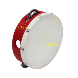 8인치 핸드 탬버린 금속 징글 6개 양가죽 드럼스킨 나무 프레임 연주용