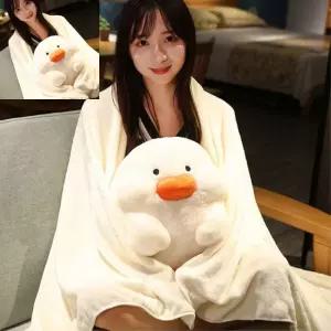 한챠 동물쿠션 낮잠배게 책상용 엎드림베개 독서실용 담요일체형 낮잠 베개 인형