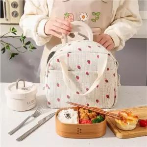 [기회공작소] 패턴 보냉 토트백 도시락 간식 가방 대용량보냉백 일체형 소풍가방 냉장고 가방