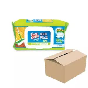 대형 한박스 실속형 물 일회용 30매 교체형 청소포대형 물티슈 걸레