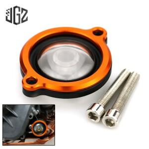 바이크 오토바이 CNC 알루미늄 S 투명 원형 엔진 오일 필터 커버 보호 캡 KTM DUKE 250 390