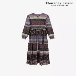 [써스데이아일랜드][Thursday Island] 라운드넥 보더 원피스(T242MOP135W)