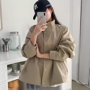 [코코블랑] 몰타 배색 하이넥 야상 점퍼