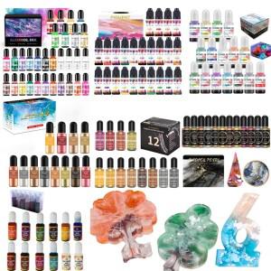 1세트 아트 잉크 알코올 에폭시 수지 안료 키트 확산 액체  Glun 염색 보석 와 혼합