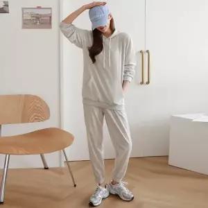 여성 무지 롱 후드티 조거팬츠 트레이닝 세트 츄리닝 운동복 -WPST0182- 봄 가을