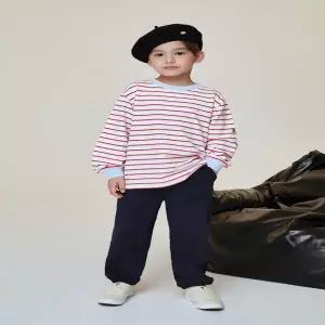 BA17TS05RD 레드스카이블루 스트라이프 맨투맨 티셔츠