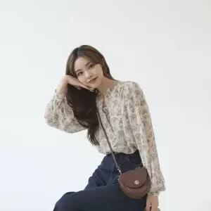 |CCH4268|여성 플라워 쉬폰 긴팔 블라우스 루즈핏