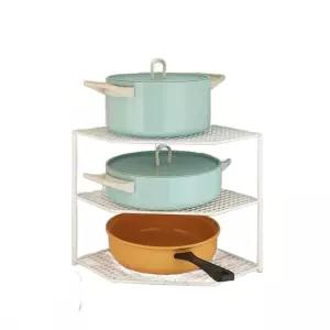 싱크선반 정리대 주방 접시 그릇 금색 코너선반 후라이팬 2단 코너선반-표