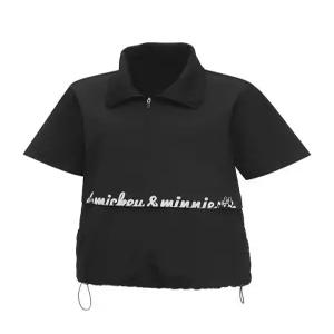 [디즈니골프][디즈니골프]여성 아노락 카라 반팔 집업 트레이닝복 DO2LTW030