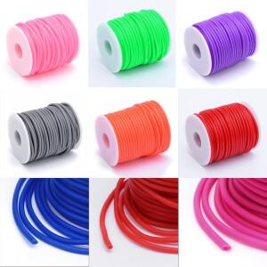 1롤 2mm 3mm 4mm  파이프 관형 고무 코드 스레드 DIY 쥬얼리에 대한 Plasic 스풀로 포장 결과