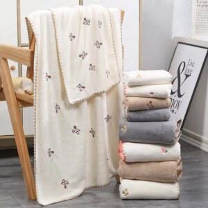 목욕 타올 산호 양털 면화 욕실 울트라 세트 흡수성 가정용 천연 비치