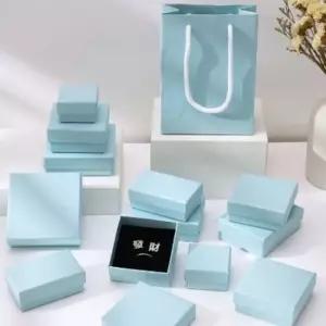 민트블루) 9cmX9cm 귀걸이케이스 목걸이케이스 선물 포장 보석함 기념일 엔틱보석함