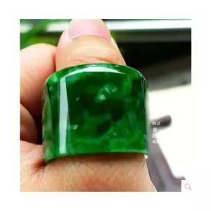 비취반지 옥 반지 가락지 굵은 두꺼운 천연 한복 혼주 그린 쌍 원석