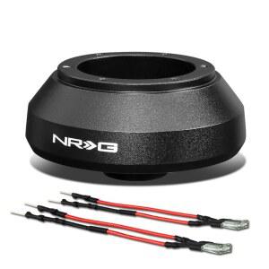 NRG 이노베이션스 레이싱 스타일 스티어링 휠 퀵 릴리스 숏 허브 어댑터, 6 X 74mm 볼트 패턴, 블랙 바디, NRG-SRK-103H-A