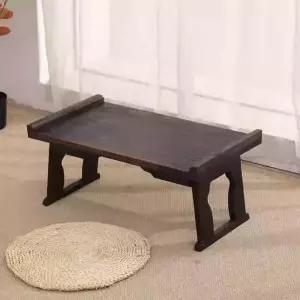 오동나무 소반 레트로 전통 다크 다과상 원형 복고 서예