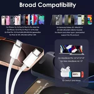 [정품] 애플 USB C to 고속 충전 케이블, [3FT+3FT+3FT+6FT] USBC USB-C 충전기 코드 아이폰 17 16 15 프로