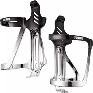 코키 사이클 자전거 물병 홀더 알루미늄 합금 측면 적재 케이지 오른쪽 및 왼쪽 진입 - 듀오 팩 2팩 블랙