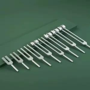 소리 굽쇠 악기 요가 주파수 싱잉볼 튜닝 휴식용 알루미늄 솔페지오 차크라 은색 포크 힐링