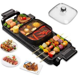 in 전기 올인원 유니버셜 이지그릴 핫팟 라면 생선 불판 EU 삼겹살 찌개냄비