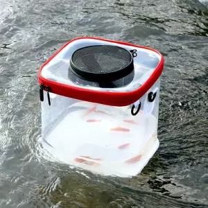 살림통 쭈꾸미통 투명 아크릴 새우 어항 수족관 두레박 해산물 보관함