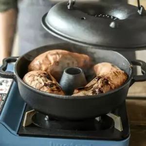 [콩심팥심]28cm 직화 냄비 군고구마 군밤 무쇠 새우구이 튀김냄비 찜냄비