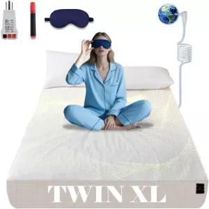 NAGS 접지 시트 침구 순은으로 장착된 시트로 수면 개선 (베이지 트윈 XL 39 * 80 13.5인치)