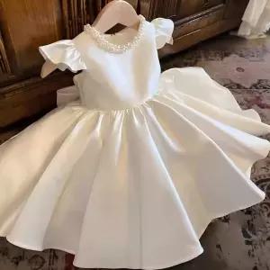 파티 아동 프린세스 드레스 튤 화이트 웨딩 돌드레스