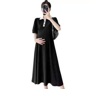 태교여행원피스 여름임부복 임부하객룩 롱스커트 신축성좋은 루즈핏 임신복 임산부코디