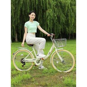 접이식 자전거 여성 24인치 휴대용 1단 실버 클래식 화이트 레트로 장착 가벼운
