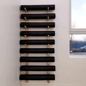 벽걸이 폼롤러 겹의 정리대 흰색 요가매트보관함 화이트 원목 수납 학원 보관함 스튜디오