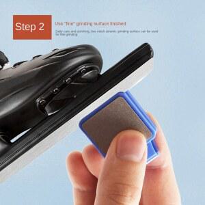 6001200 그릿 양면 휴대용 스케이트 숫돌 피겨 그라인더 세라믹 연마용 스피드 신발