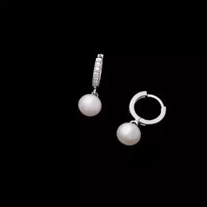 60대 골드핀 담수 진주 드롭 실버 귀걸이 여자선물 은 14K