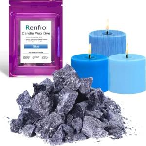 렌피오 캔들 염료 2.11온스/60g 블루 소이 왁스용 고농축 왁스 대량 블록 컬러 티라이트 칩 제조 키트 -