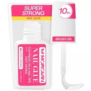 모로반 초강력 네일 접착제 프레스 온용 아크릴 및 가짜 팁 브러시 초보자를 위한 DIY 홈 또는 살롱