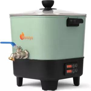 캔들 비누 만들기용 전기 왁스 멜터 냄비 - 대용량 7Qts 용량 스파우트가 있는 디지털 온도 패널 논스틱