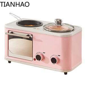 가정호환용 전기 4 in 1 조식 기계 미니 토스터 베이킹 오븐 오믈렛 프라이팬 핫팟 보일러 푸드 스티머
