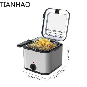 2.5L 1000W 다기능 전기 딥 프라이어 치킨 윙 및 감자튀김호환용 투명