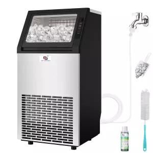 프리스탠딩 제빙기 - 26파운드의 저장 공간 셀프 클리닝 투명 얼음 큐브 및 비즈니스용 냉각수를 위한 자동