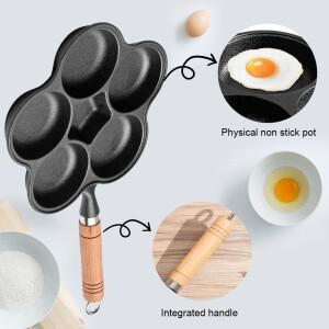5컵 무쇠 계란 프라이팬 논스틱 팬케이크 팬손잡이  아침식사호환용 오믈렛 팬 스테이크 햄버거호환용